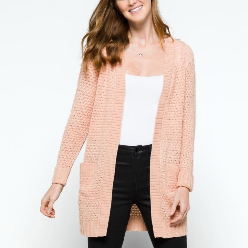 Vero Moda Soft Pink Textured Cardigan